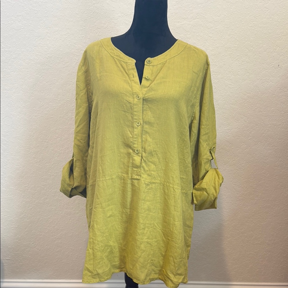 Eileen Fisher Linen Button-Up Tunic
